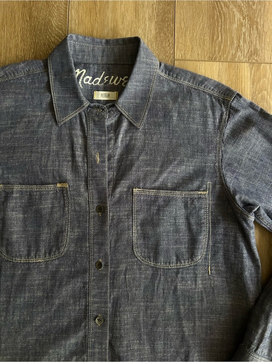 Madewell Other - Madewell denim button-up long sleeve collared shirt - Rinse wash